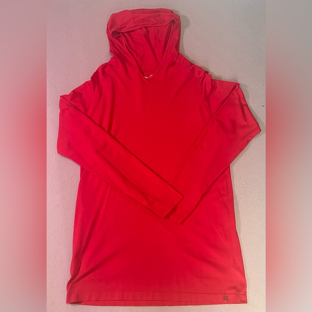Mens ZYIA Size XL -Large Red Pullover Activewear Long Sleeve Hoodie Shirt Nylon
